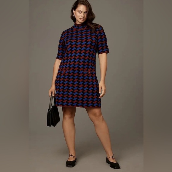 Maeve Annalise Mock Neck Mini Sweater Dress - Picture 2 of 12